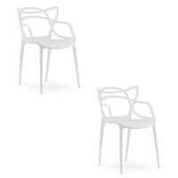 ESSZIMMERSTUHL 2-er Set KATO weißer Sitz - Weiß, Kunststoff (54/82.5/55cm) - Valora