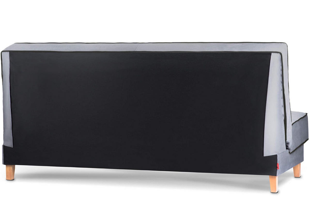 3-SITZER-SCHLAFSOFA DOZER Velours, grau / schwarz - Schwarz/Grau, Textil (197/94/93cm) - KONSIMO®