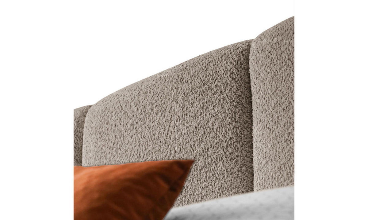 POLSTERBETT ELENA 140x200 cm Dunkelbeige (Anthology 4), 34 Holzlatten, Kopfteil 108 cm - Beige, Textil (140/200cm) - Lookway
