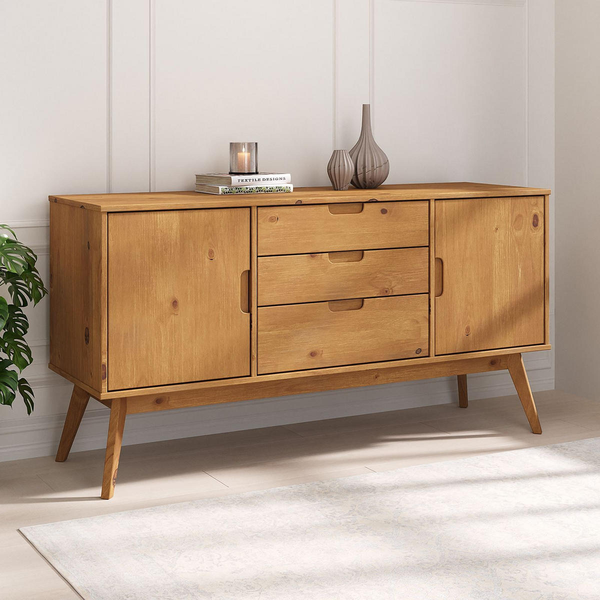 SIDEBOARD TIVOLI - Braun, Holz (145/75/45cm) - IDIMEX