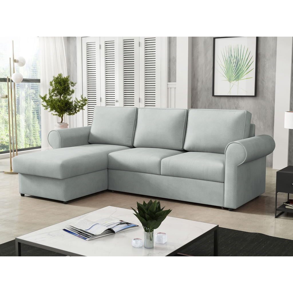 Thumbnail - Mirjan24 Ecksofa, Hellgrau, Textil, Kiefer, L-Form,L-Form, 246x155 cm, Wohnzimmer, Sofas & Couches, Wohnlandschaften, Ec...