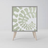 SIDEBOARD HELIX DANCE, Grau, 57,5x42x77,5 cm, Schräge Buchenholzfüße - Buchefarben/Multicolor, Holzwerkstoff/Buchenholz (57.5/77.5/42cm) - SpaceRebels