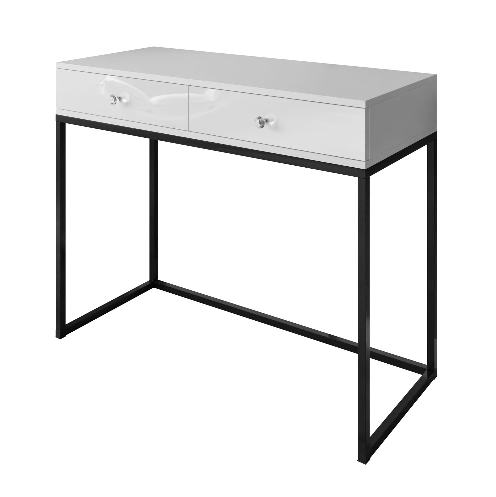 Lookway Konsole Weiß Hochglanz, Schwarz 100x81x42 cm