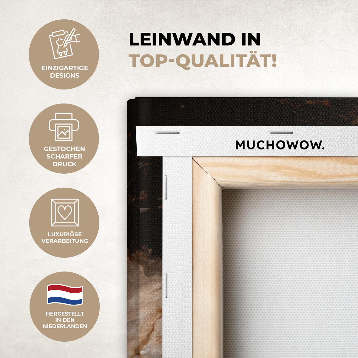 LEINWANDBILD Gold - Lippen - Kunst - Gold - Luxus - Abstrakt Wandbild Wohnzimmer 50x50 cm - Kupferfarben, Textil (50/50cm) - MuchoWow