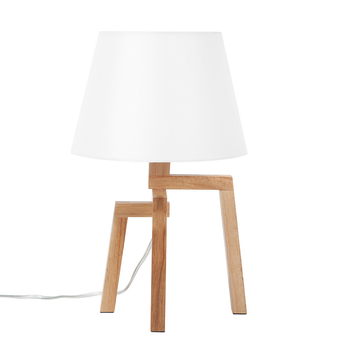 TISCHLAMPE Nalon 25/25/42 cm - Weiß, Holz (25/25/42cm) - Beliani
