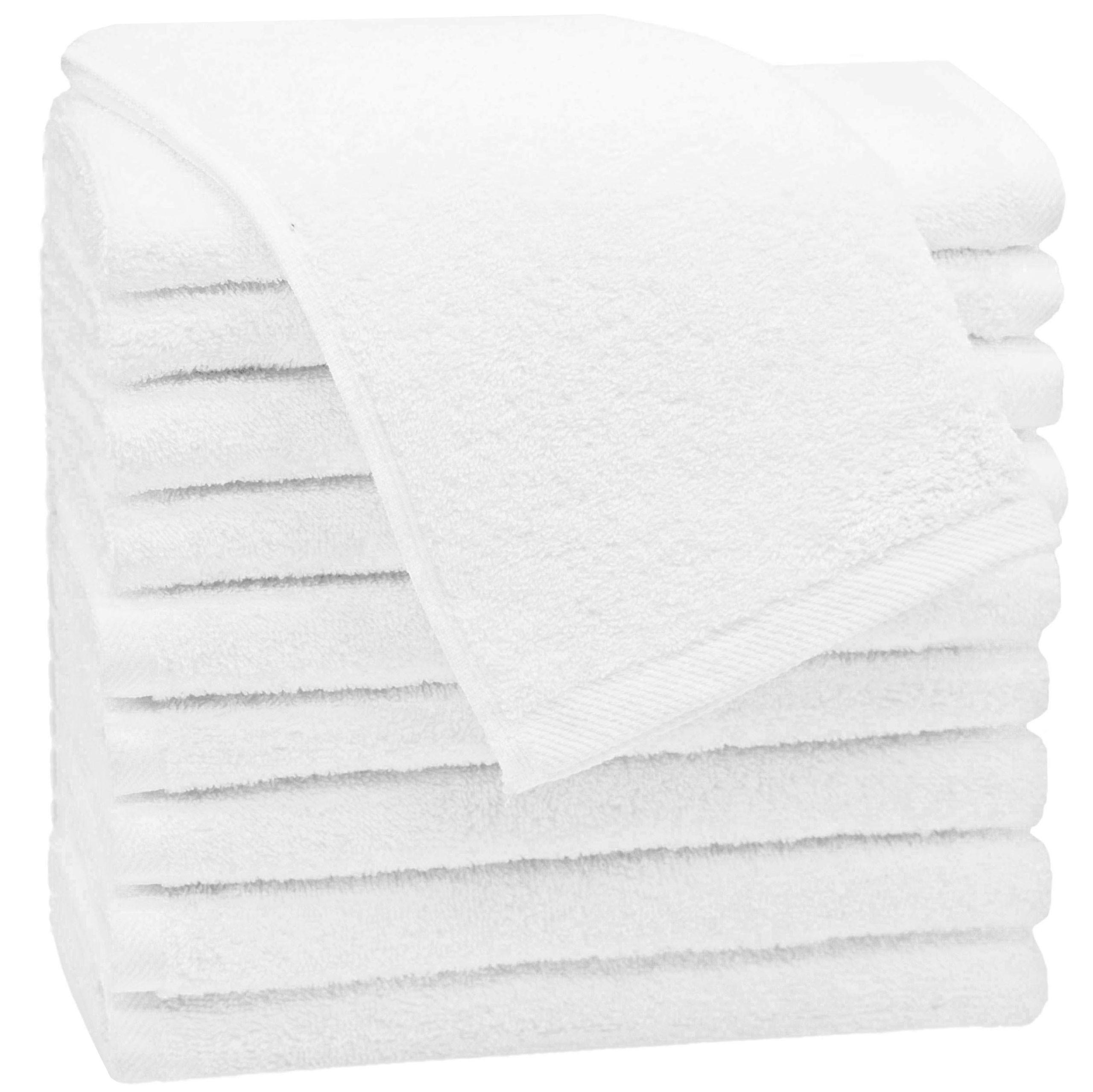GÄSTETÜCHER, 10er-Set, 30x50 cm, 100% Baumwolle, Weiß - Weiß, Textil (30/50cm) - Zollner