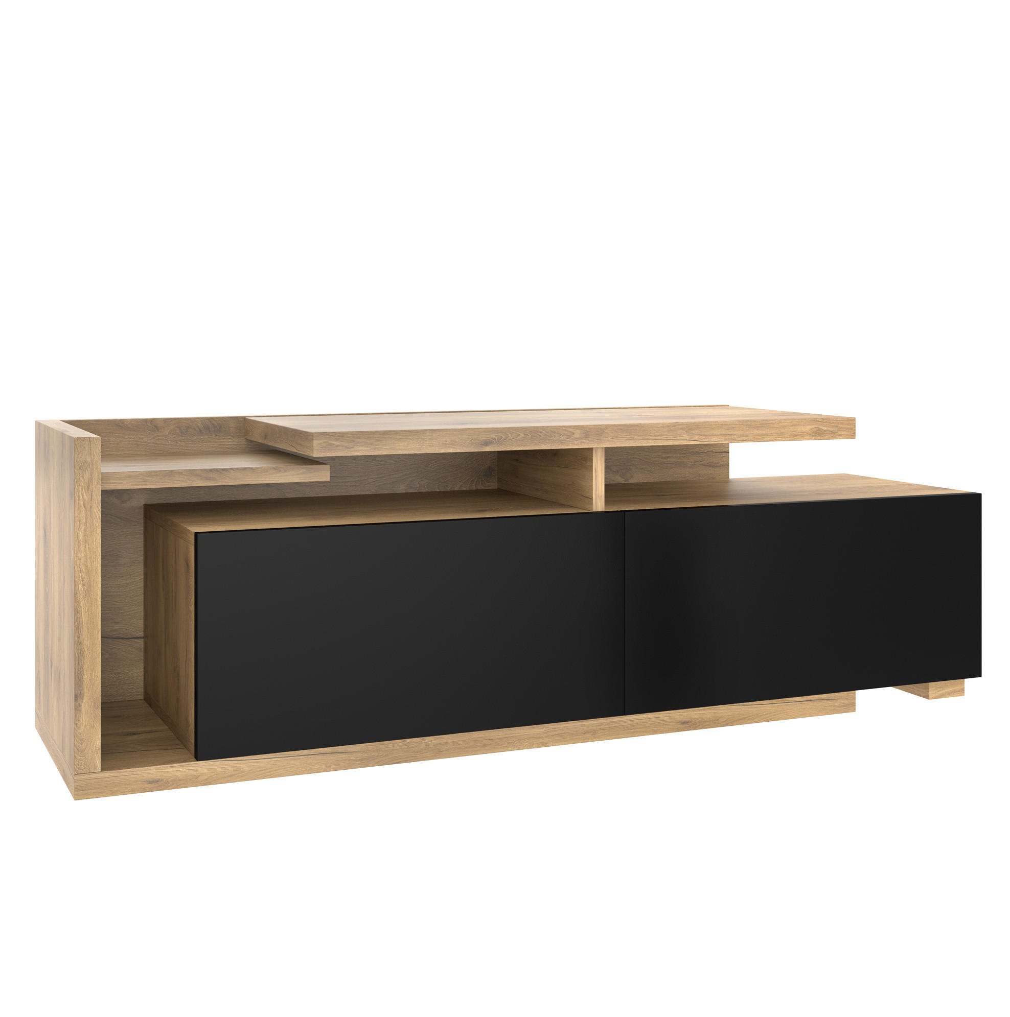 TV-SCHRANK modular 2-in-1, mit LED, erweiterbar 133.5/40/45 cm - Naturfarben, Holzwerkstoff (133.5/45/40cm) - Redom