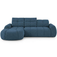 ECKSOFA Sorel Mini mit Automatisch verstellbarer Sitztiefe und Kopfstützen, links, Blau - Blau, Textil (190/275cm) - Beautysofa