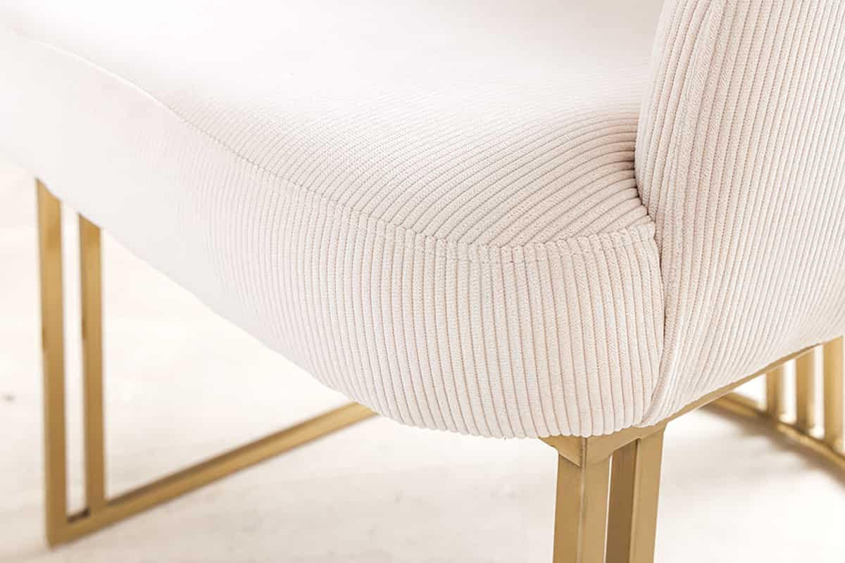 STUHL EXTRAVAGANCIA Massivholz Beige 80 cm - Beige/Goldfarben, Textil/Metall (60/81/63cm) - riess-ambiente