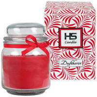 DUFTKERZE im Bonbonglas mit Deckel Rose 70h - Rot, Glas (9/13cm)