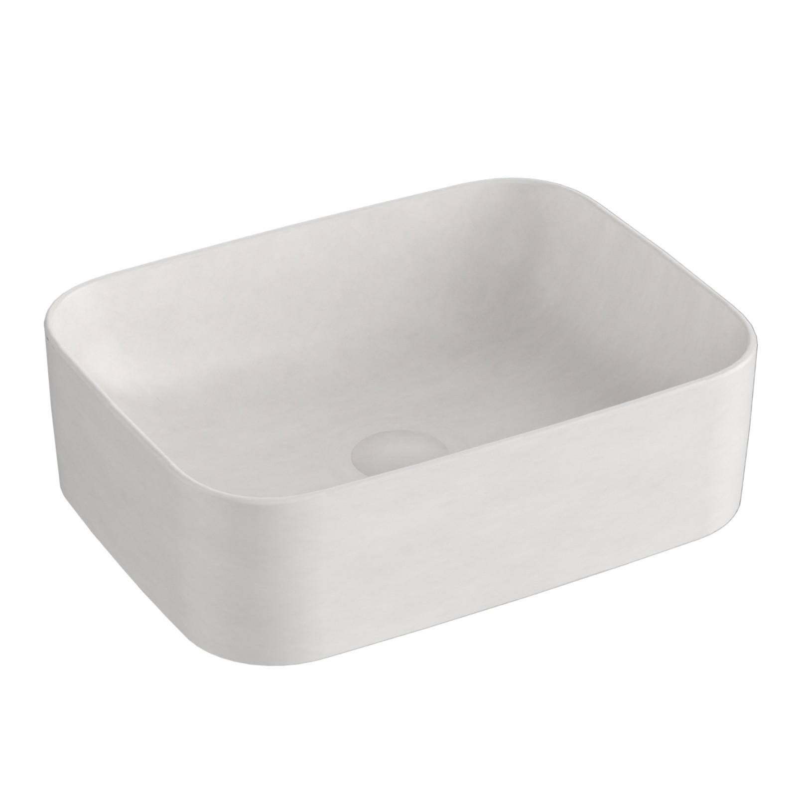 WASCHBECKEN Keramik Rechteck Abgerundetes Design R Mattweiß - Weiß, Keramik (38/15/50.5cm) - EMKE