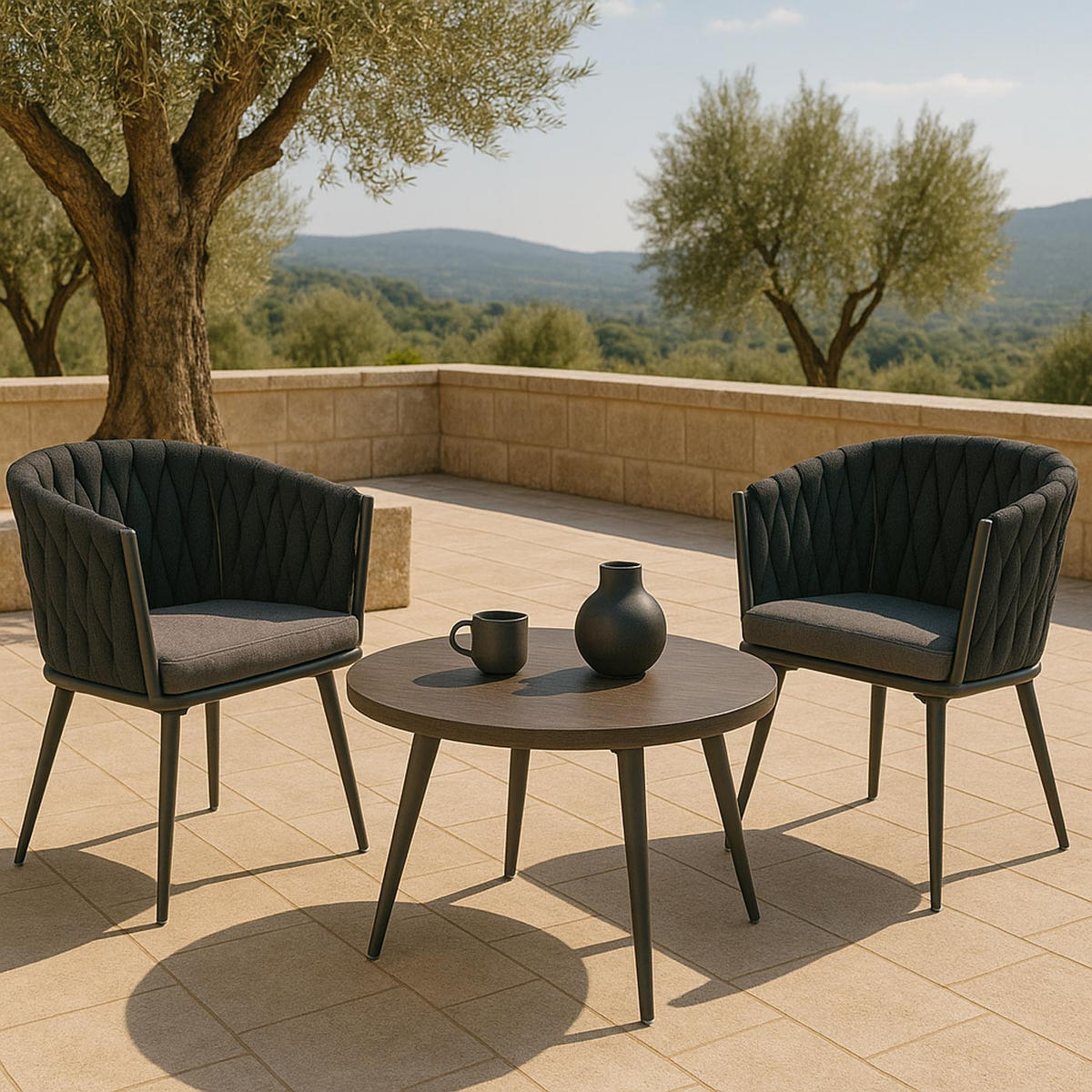 GARTENSTUHL Dunkelgrau - Dunkelgrau, Textil (61/82/57cm) - MCW