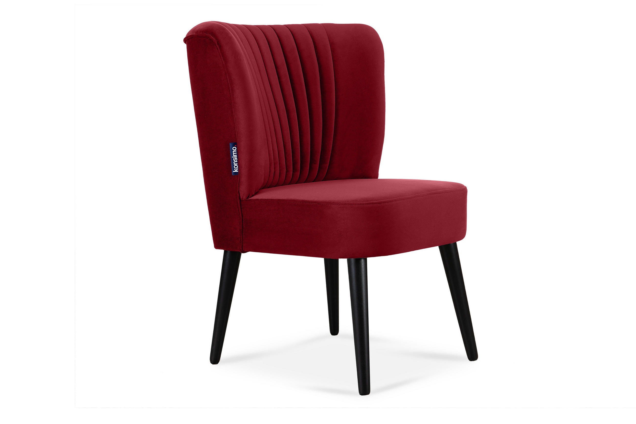 COCKTAILSESSEL DUCO auf hohen Beinen, Rot/Schwarz - Rot/Schwarz, Holz/Textil (63/89/65cm) - KONSIMO®