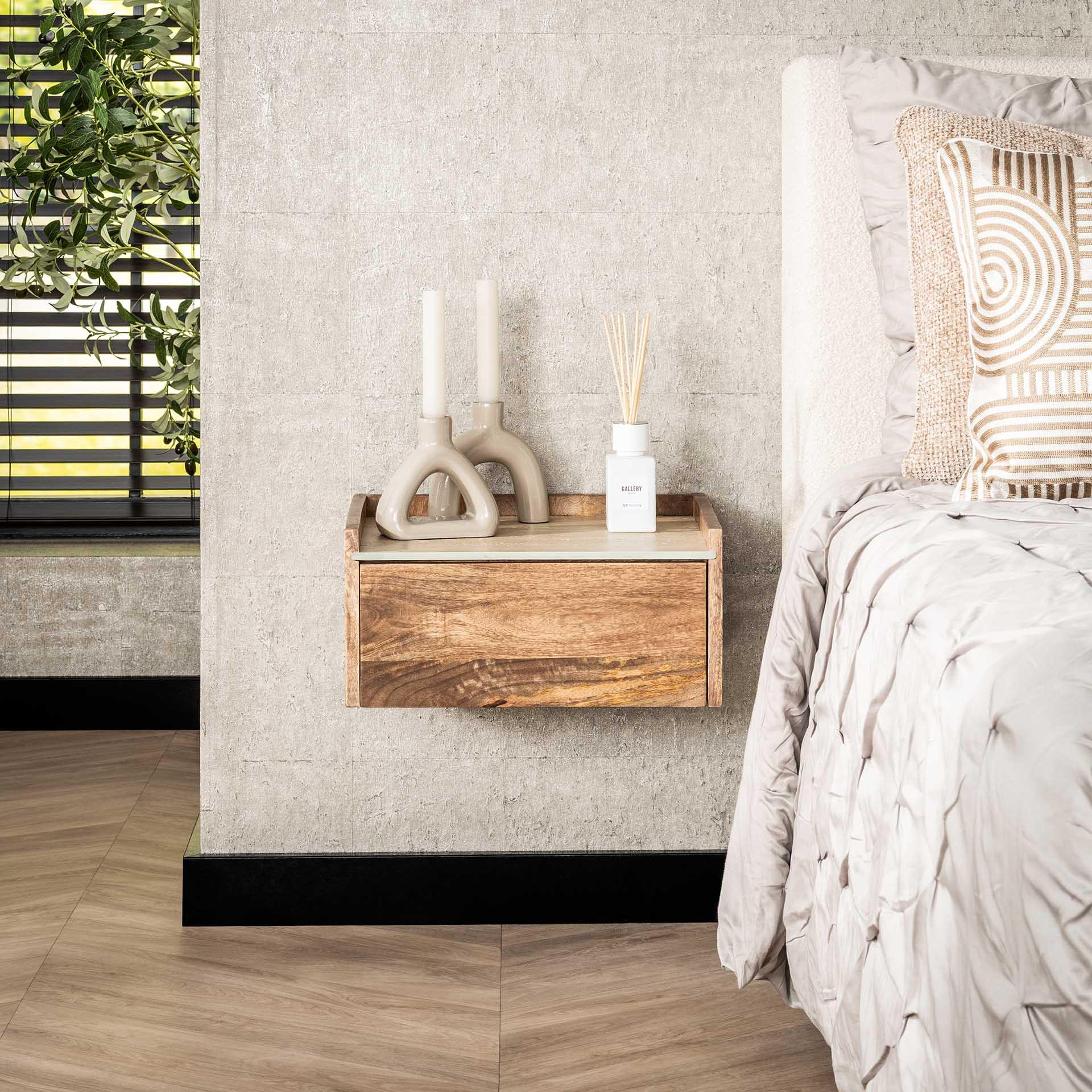 NACHTTISCH Nuovo Beige 35/40/19 cm - Beige, Holz (40/19/35cm) - Hoyz Collection