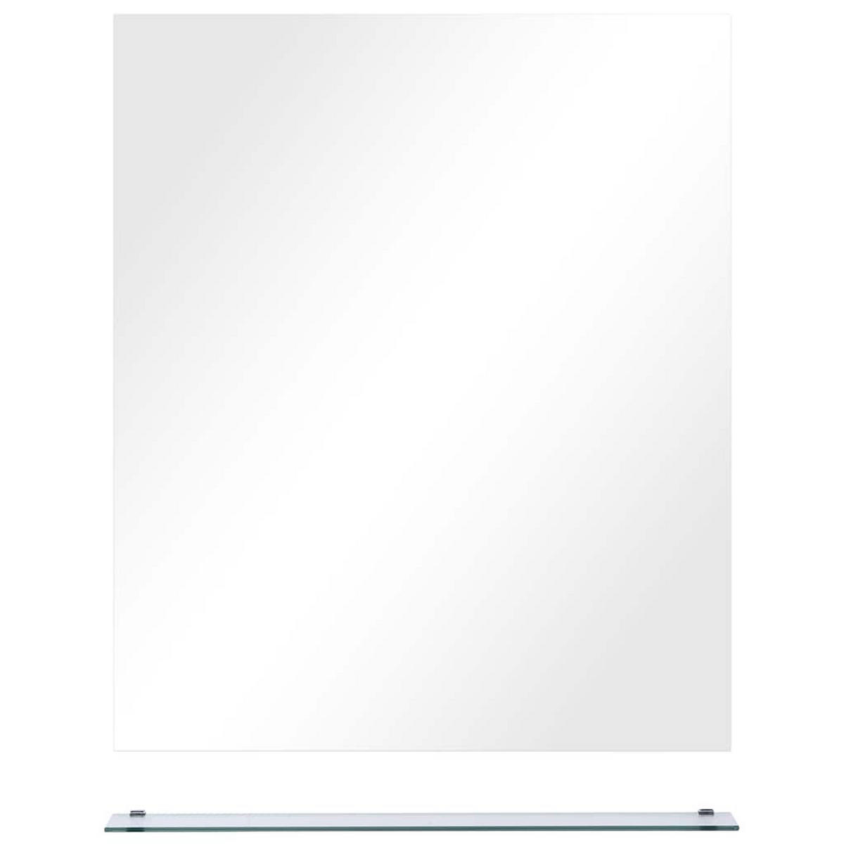 WANDSPIEGEL mit Regal 50×60 cm Hartglas - Silberfarben, Glas (50/60/10cm) - furnicato