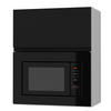 MIKROWELLENUMBAUSCHRANK Avellino W2MK/60 schwarz Acryl matt / Grau 60 / 32,5 / 72cm - Schwarz/Grau, Holz/Holzwerkstoff (60/72/32.5cm) - Feldmann-Wohnen