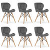 STUHL AMATRICE 6-er Set, Grau, mit Samtstoff gepolstert - Anthrazit, Textil/Metall (55/88/60cm) - Komodee