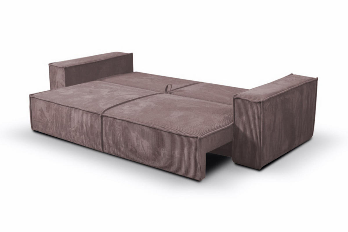 SCHLAFSOFA mit Bettkasten und Cordstoff MONA Rosa - Rosa, Holzwerkstoff (255/85/105cm) - Compleo24