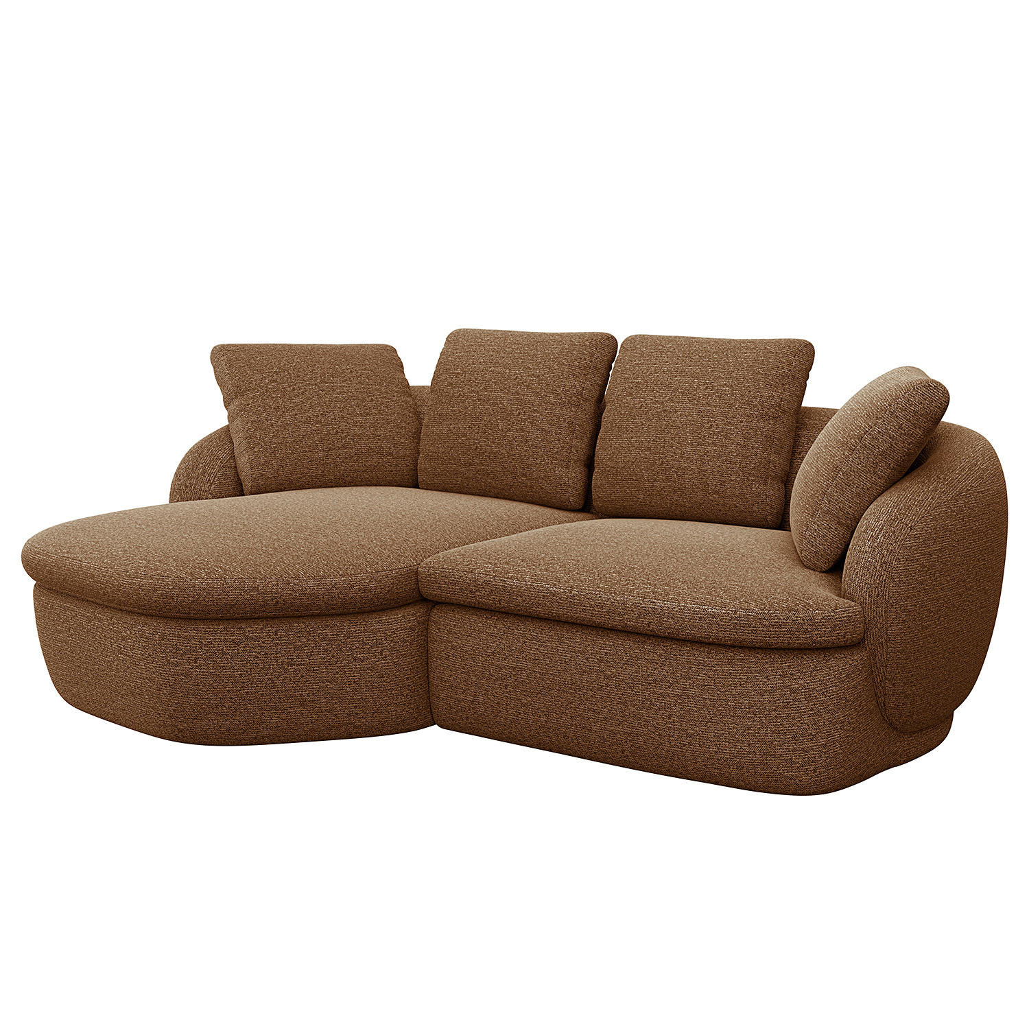 ECKSOFA mit Longchair - Beige/Schwarz, Kunststoff/Textil (217/146cm) - home24