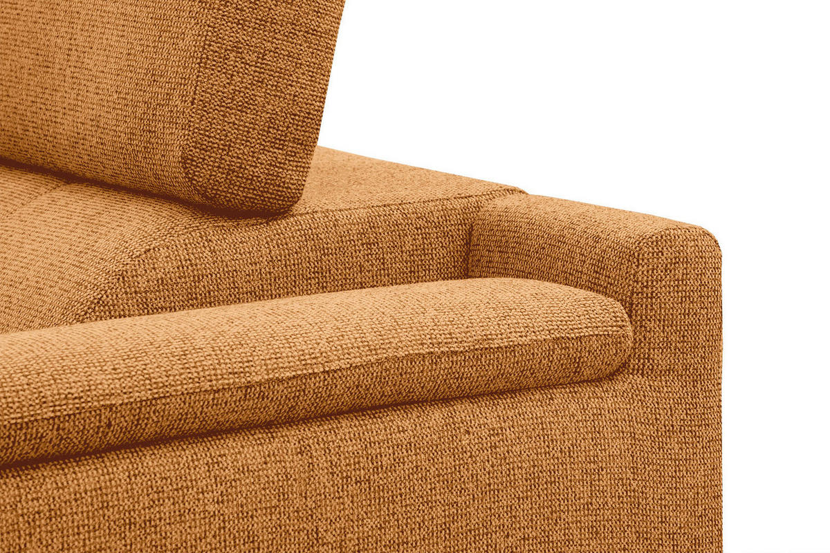 ECKSOFA FIERO 5-Sitzer, orange - Schwarz/Orange, Holzwerkstoff/Textil (158/269cm) - Courtois Laville
