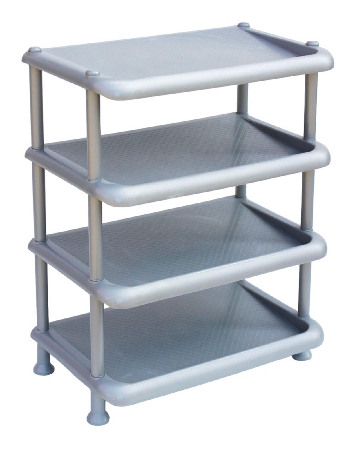 SCHUHREGAL mit 4 Ebenen Grau Kunststoff 93873 - Grau, Kunststoff (49/65/30cm) - DanDiBo