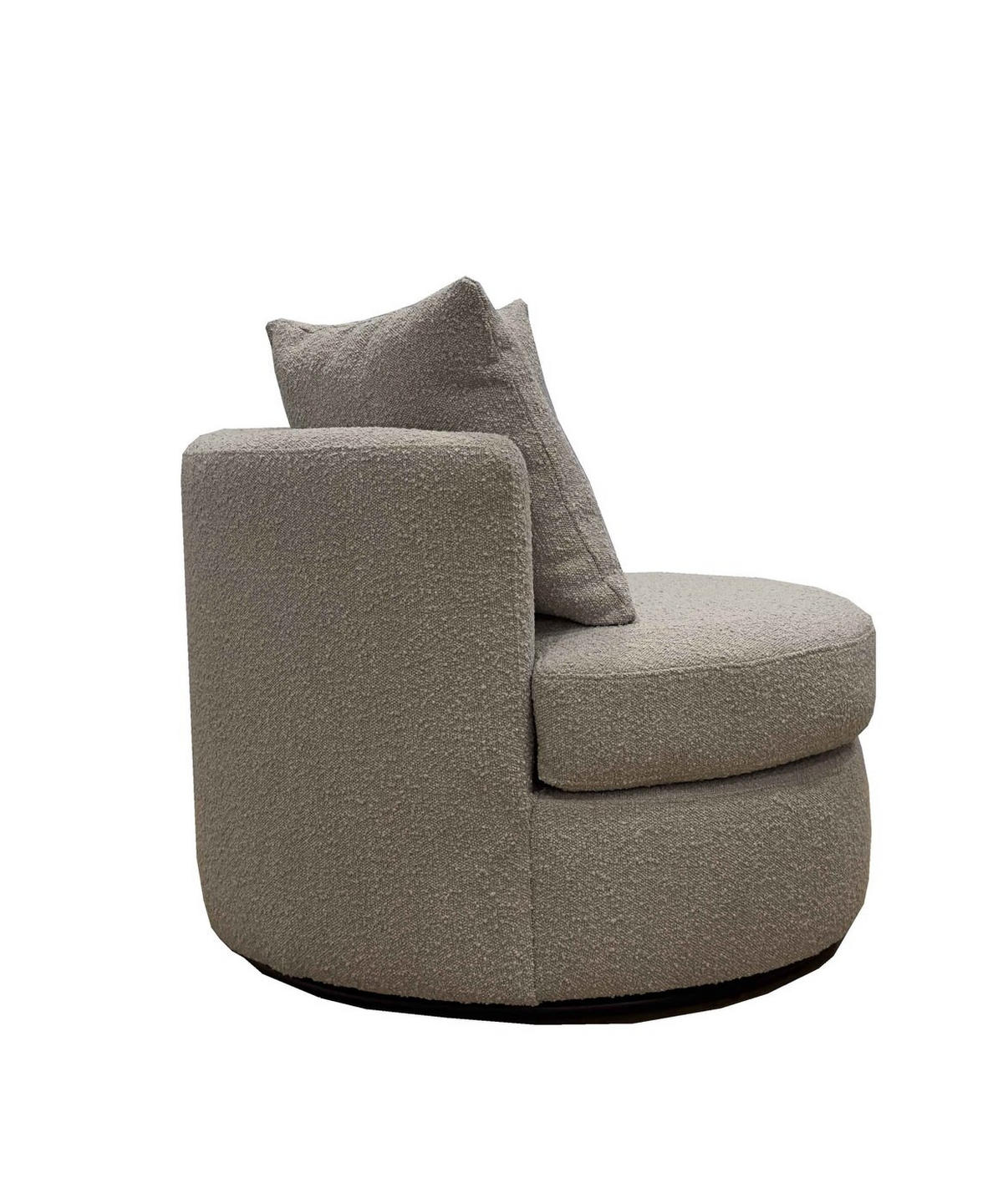 DREHSESSEL rund aus Stoff, taupe - Taupe, Metall (93/84/88cm) - Giga Meubel