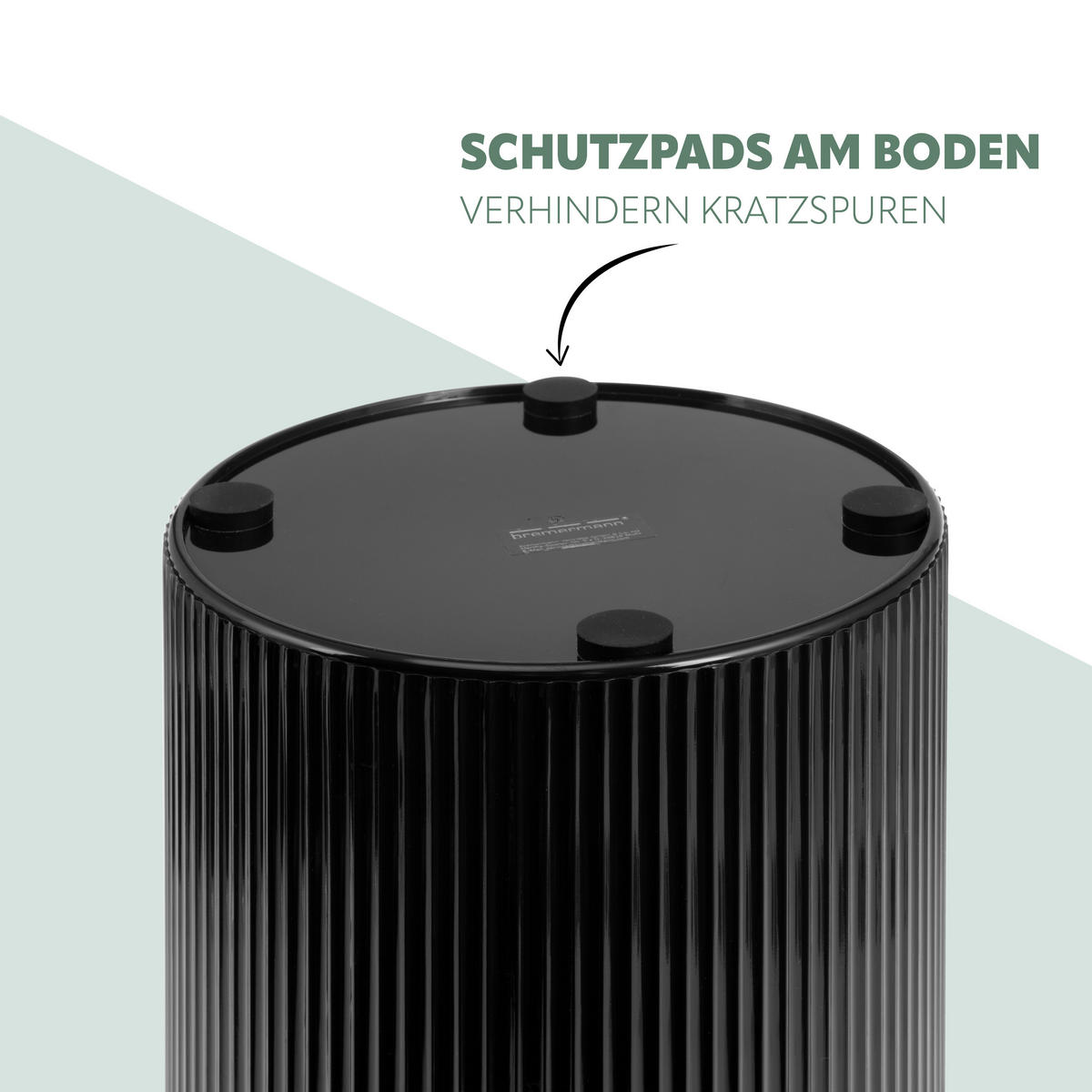 KOSMETIKEIMER 5,5 Liter, GAVELLO schwarz, Kunststoff - Schwarz, Kunststoff (19/24.5/19cm) - bremermann