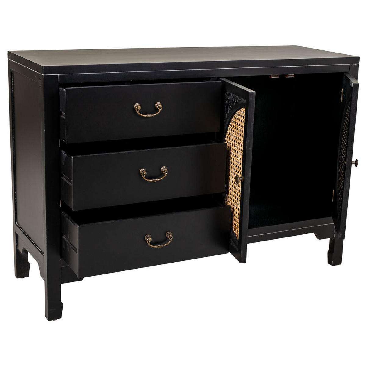 ANRICHTE aus Holz 106x36x73 cm - Schwarz, Holz (106/73/36cm) - Wanderlust