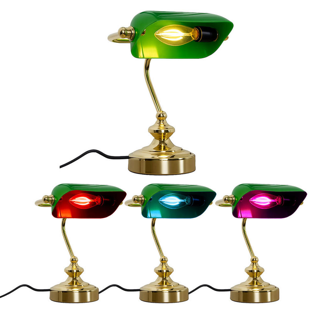 TISCHLEUCHTE Antike Grün Acryl - Grün, Metall (19/16.5/24cm) - Globo Lighting