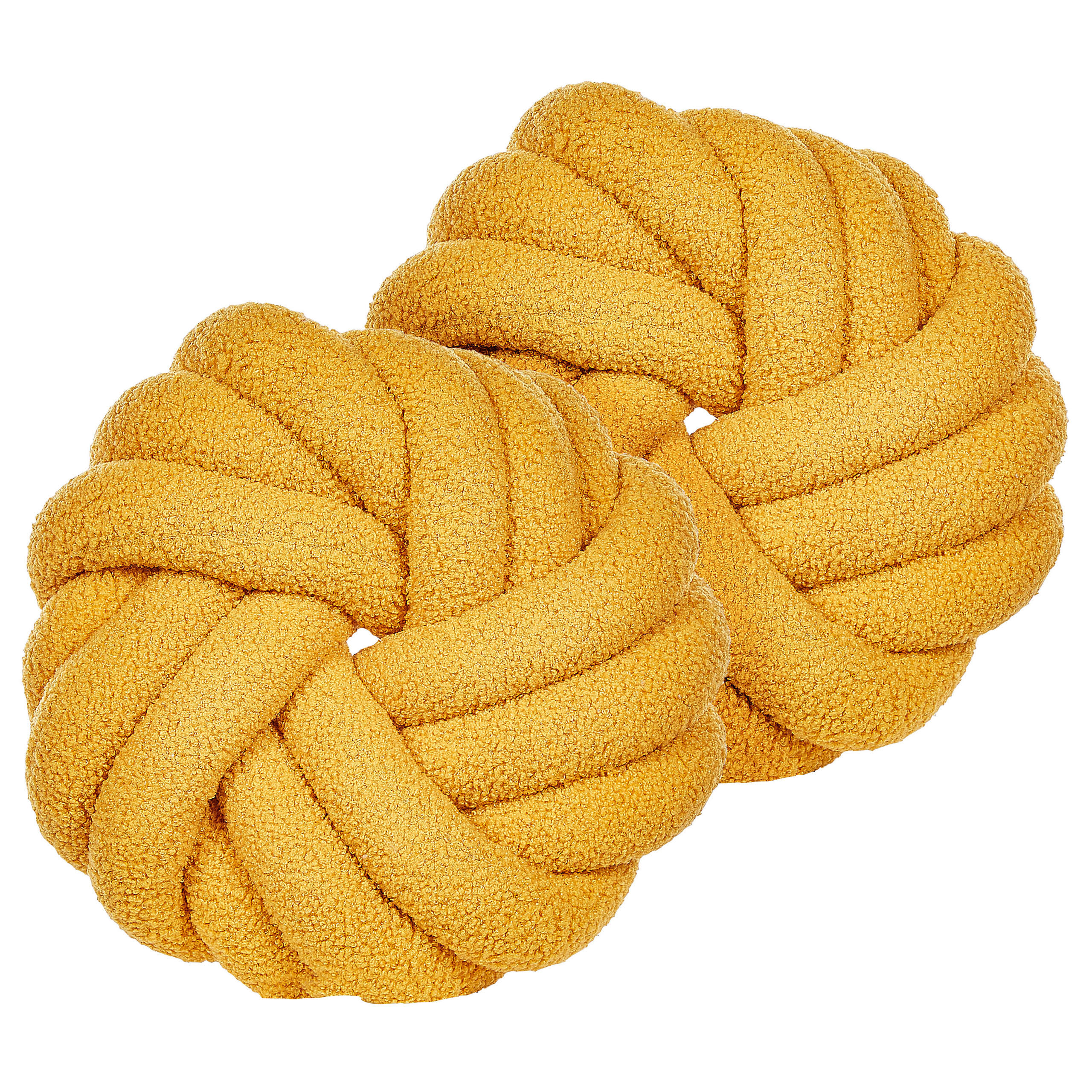 DEKOKISSEN 2er-Set Senfgelb 31/31 cm Akola - Dunkelgelb, Textil (31/31cm) - Beliani