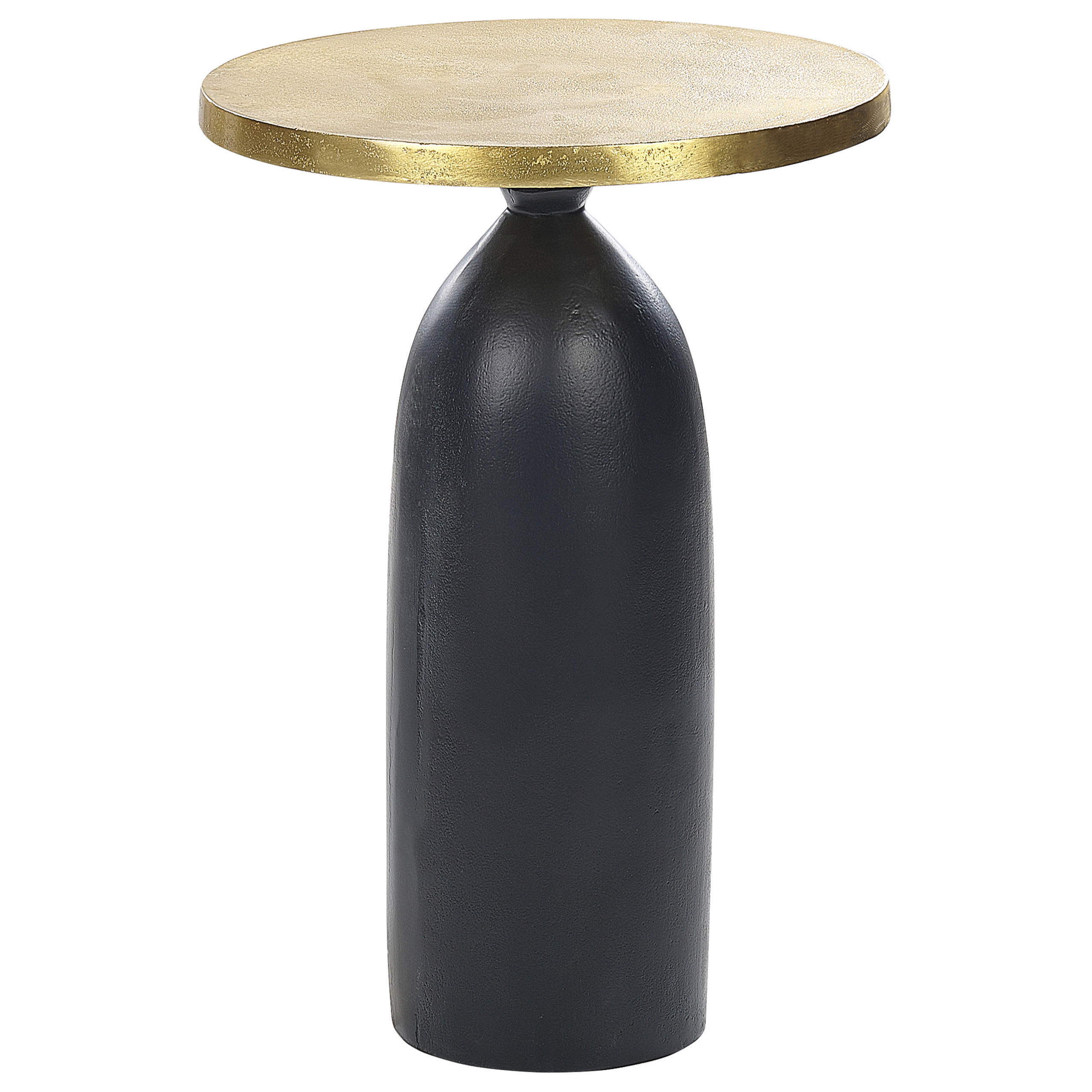 BEISTELLTISCH Aluminium gold/schwarz rund 36 cm Tekapo - Goldfarben/Schwarz, Metall (36/36/52cm) - Beliani