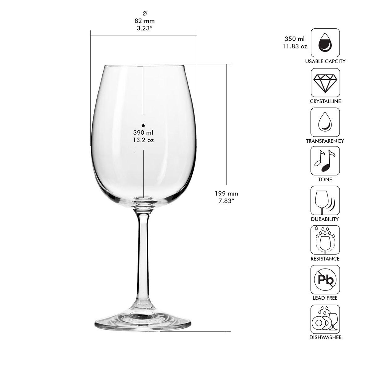 ROTWEINGLÄSER Pure, 6er-Set, 390 ml - Transparent, Glas (0.35L) - Krosno Glass