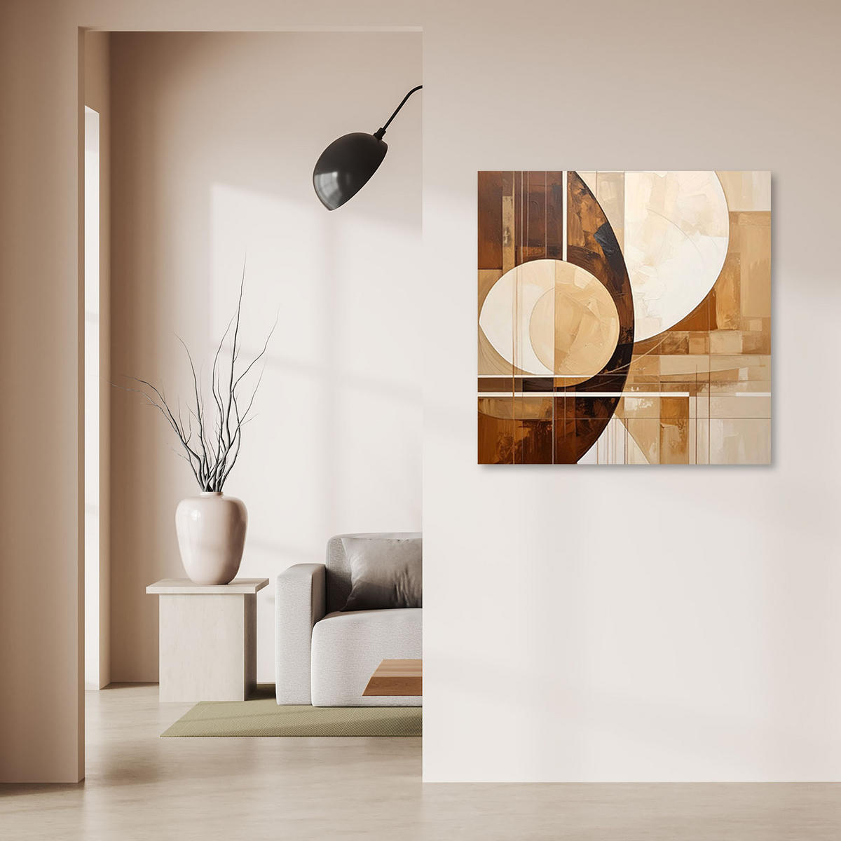 LEINWANDBILD 3D und geometrisch 50x50cm - Beige, Textil (50/50cm) - Feeby