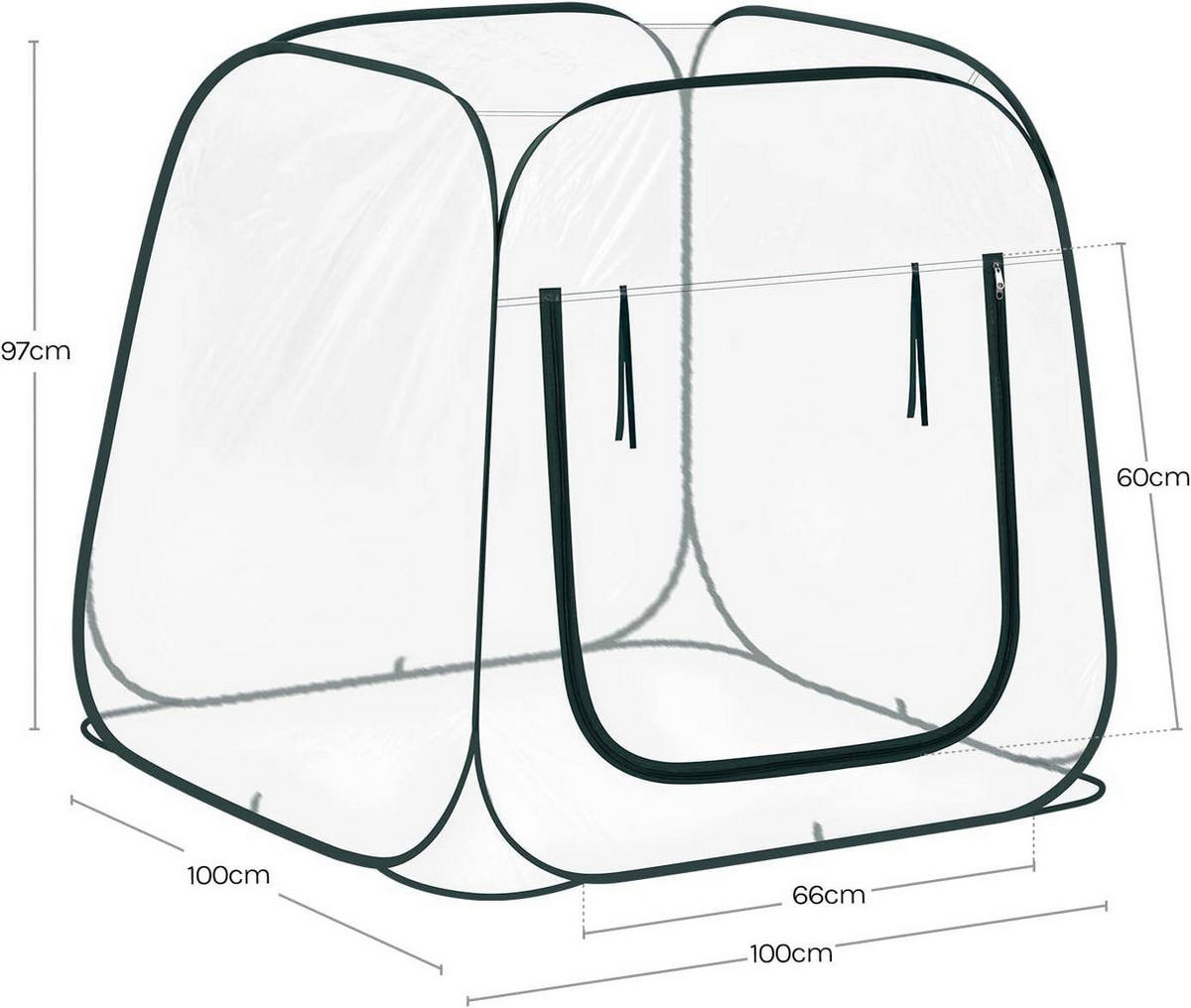 GEWÄCHSHAUS,POP-UP Mini-Gewächshaus - Transparent, Kunststoff (100/97/100cm) - Woltu
