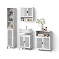 BADMÖBEL-SET Mincio, Weiß, 4-teilig - Weiß, Holzwerkstoff (50/60/29cm) - Livinity®