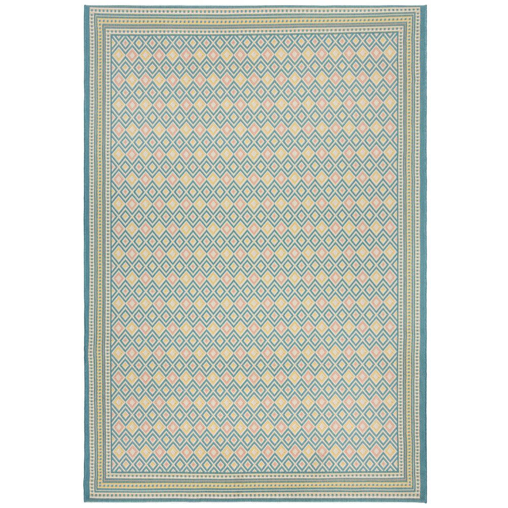 OUTDOOR-TEPPICH Pastell-Streifen, sommertauglich, eisfarben RAVENGLASS, Pastellfarben 160x230 cm - Pastellblau, Textil (160/230cm) - KADIMA DESIGN
