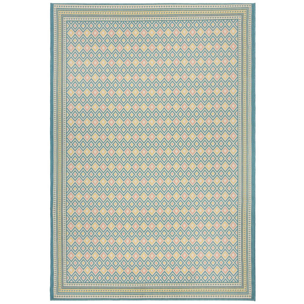 OUTDOOR-TEPPICH Pastell-Streifen, sommertauglich, eisfarben RAVENGLASS, Pastellfarben 160x230 cm - Pastellblau, Textil (160/230cm) - KADIMA DESIGN