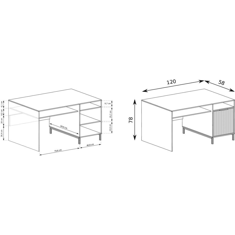 Thumbnail - Beautysofa Schreibtisch, Dunkelgrün, Holzwerkstoff, 120x78x58 cm, Arbeitszimmer, Schreibtische, Bürotische