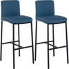 BARHOCKER 2er Set Stoff Blau - Blau/Schwarz, Textil/Metall (43/110/49cm) - CLP