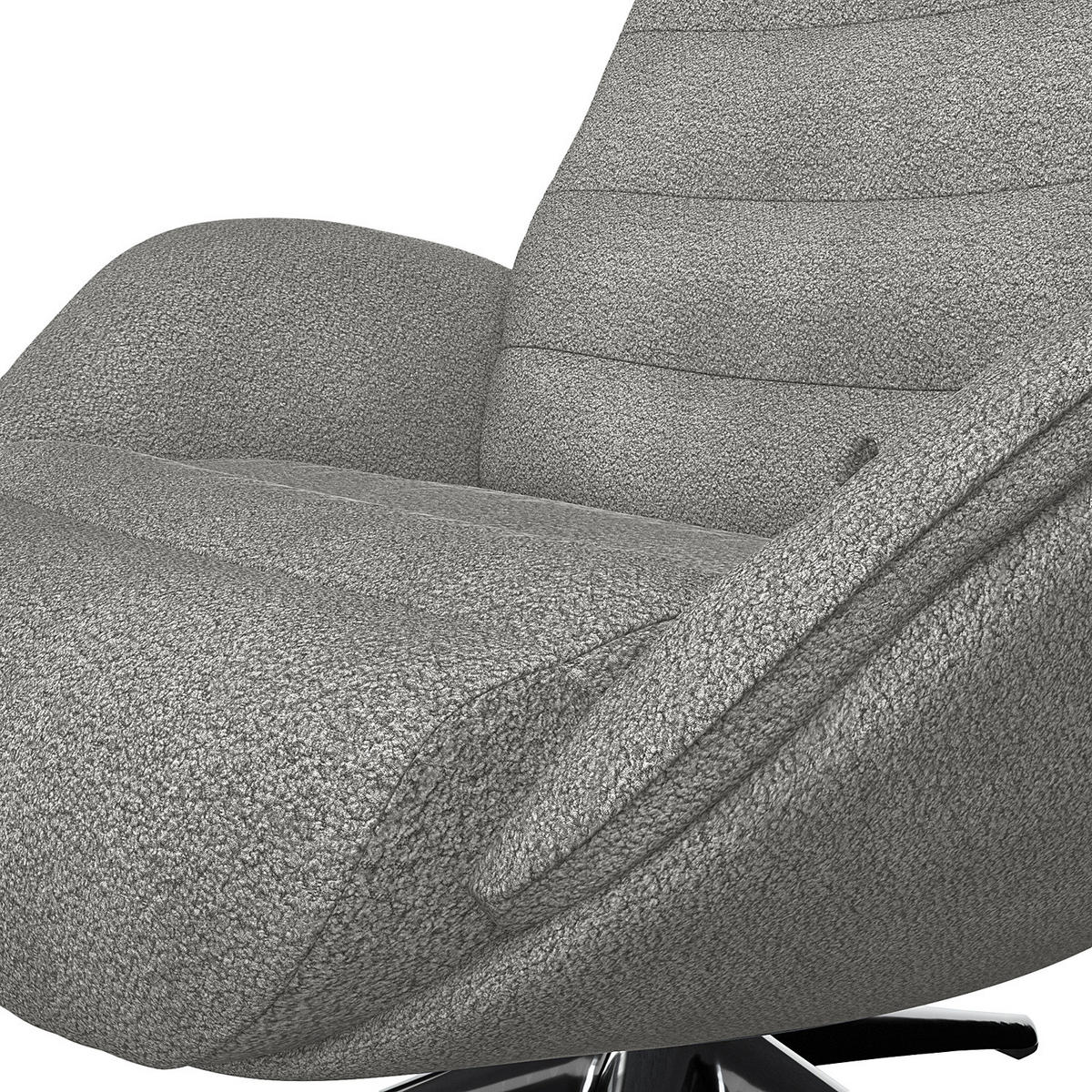 RELAXSESSEL - Chromfarben/Grau, Textil/Metall (90/107/90cm) - home24