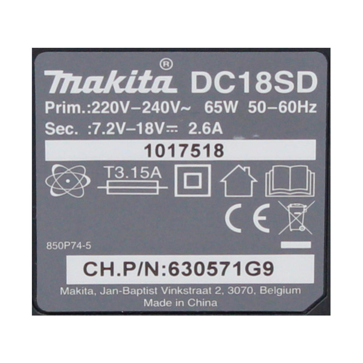 MAKITA DC 18 SD Akku Ladegerät 7,2 V - 18 V für Li-Ion Akku ( 194533-6 ) - Multicolor, Kunststoff (180/183/80cm) - Makita