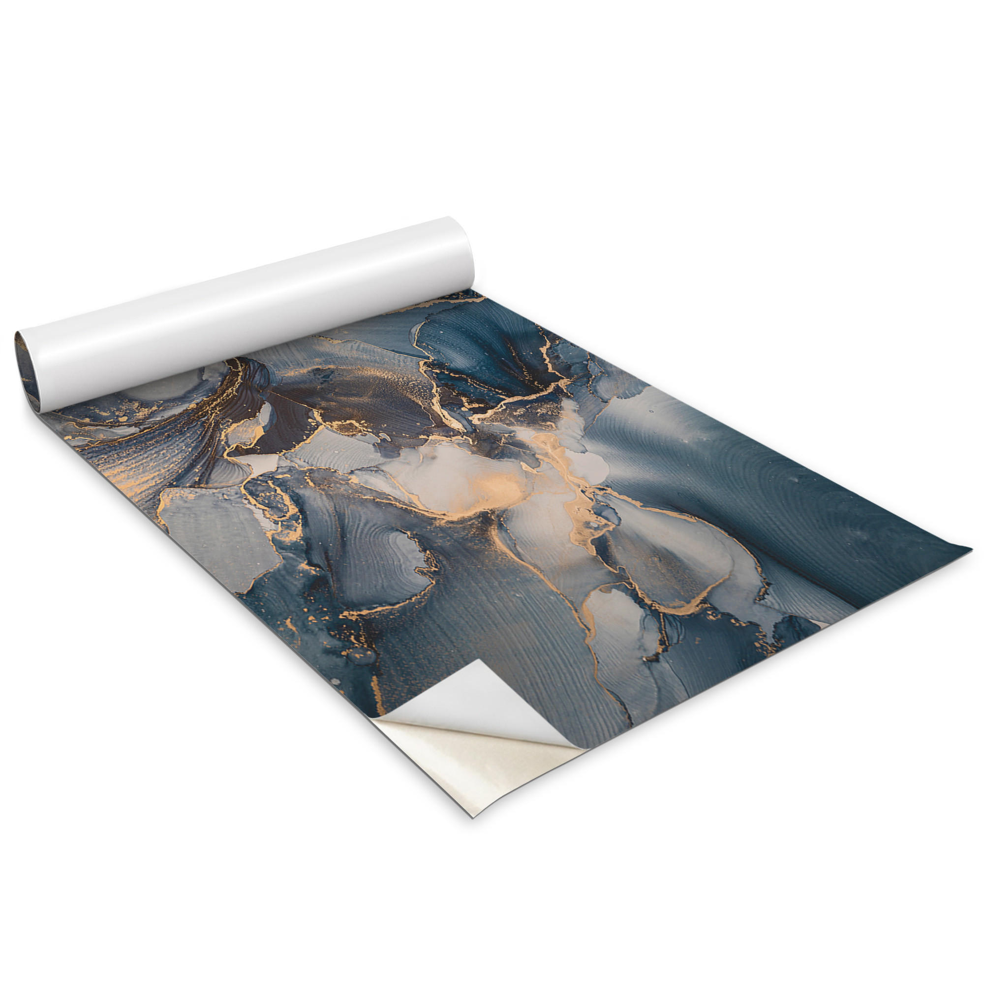 MÖBLAUFKLEBER 100x50 cm blau - Dunkelblau, Kunststoff (100/50/0.1cm) - Wallfluent