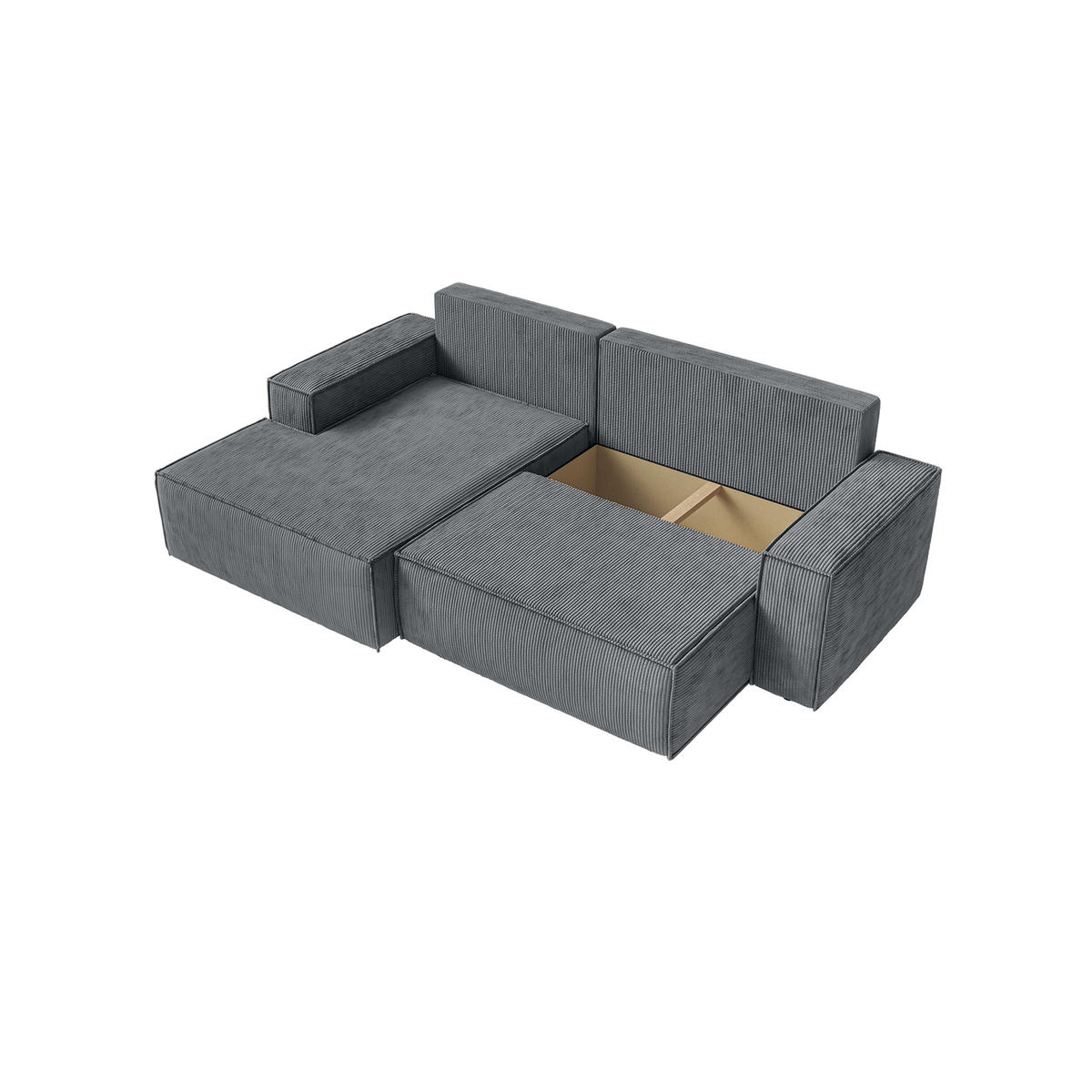 ECKSOFA Kokko mit Schlaffunktion, Grau - Grau, Textil (267/167cm) - Fedve