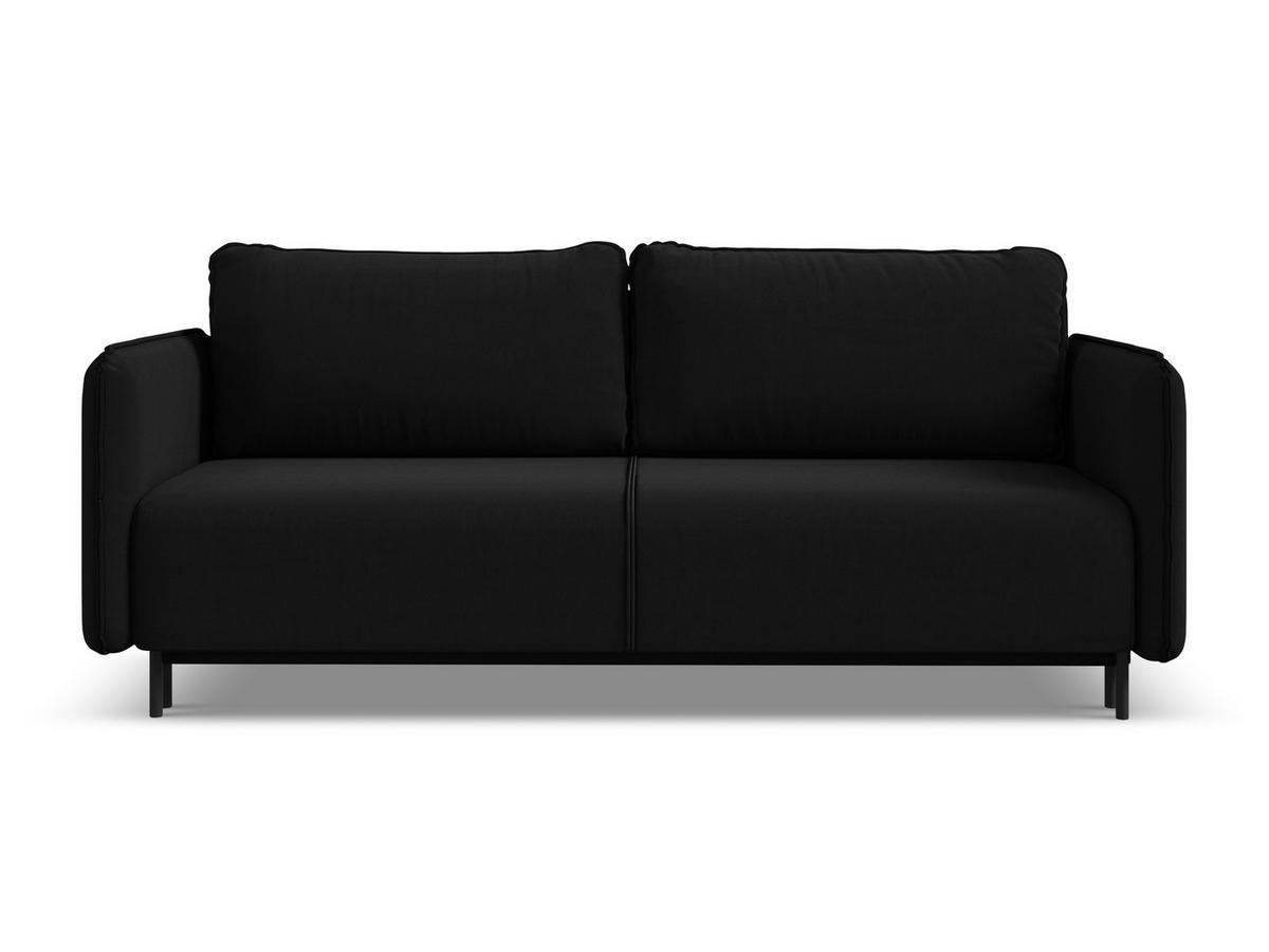 3-SITZER SOFA mit Schlaffunktion Samt Stoff Schwarz - Schwarz, Holz/Textil (226/90/92cm) - Makamii