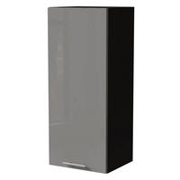 KÜCHENHÄNGESCHRANK W4/40 Essen Grau Hochglanz / Schwarz Matt 40 / 32,5 / 96cm - Schwarz/Grau, Holz/Holzwerkstoff (40/96/32.5cm) - Feldmann-Wohnen