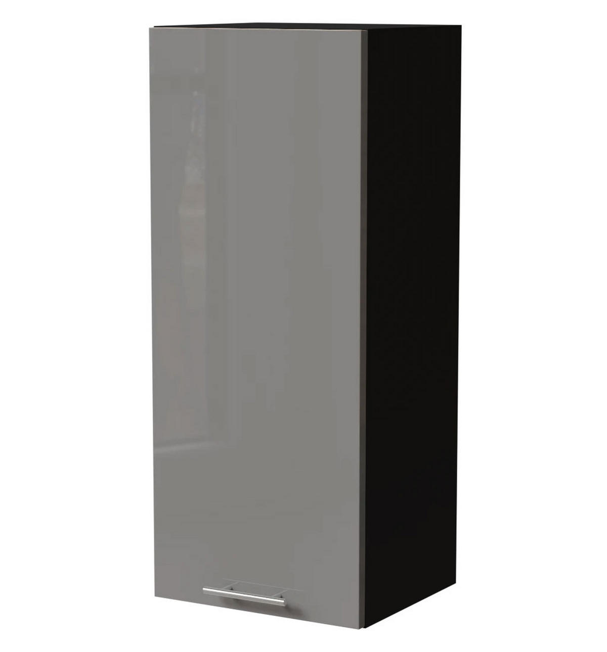 KÜCHENHÄNGESCHRANK W4/40 Essen Grau Hochglanz / Schwarz Matt 40 / 32,5 / 96cm - Schwarz/Grau, Holz/Holzwerkstoff (40/96/32.5cm) - Feldmann-Wohnen