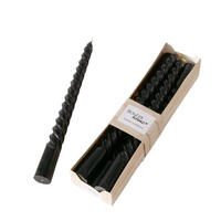 KEGELKERZE Twisto 2/2/20 cm - Schwarz, Paraffin (2/20/2cm) - Boltze Home