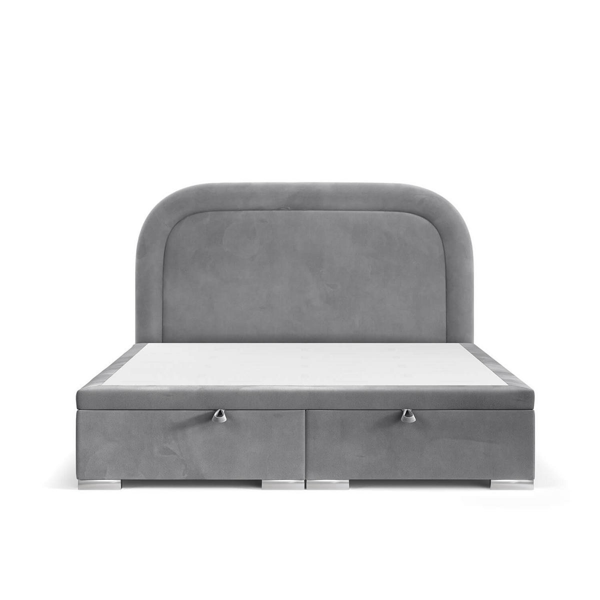 POLSTERBETT Harmony mit Stauraum 140/200 cm Grau im Uttario Stoff - Chromfarben/Grau, Holz/Holzwerkstoff (140/200cm) - AltaBeds