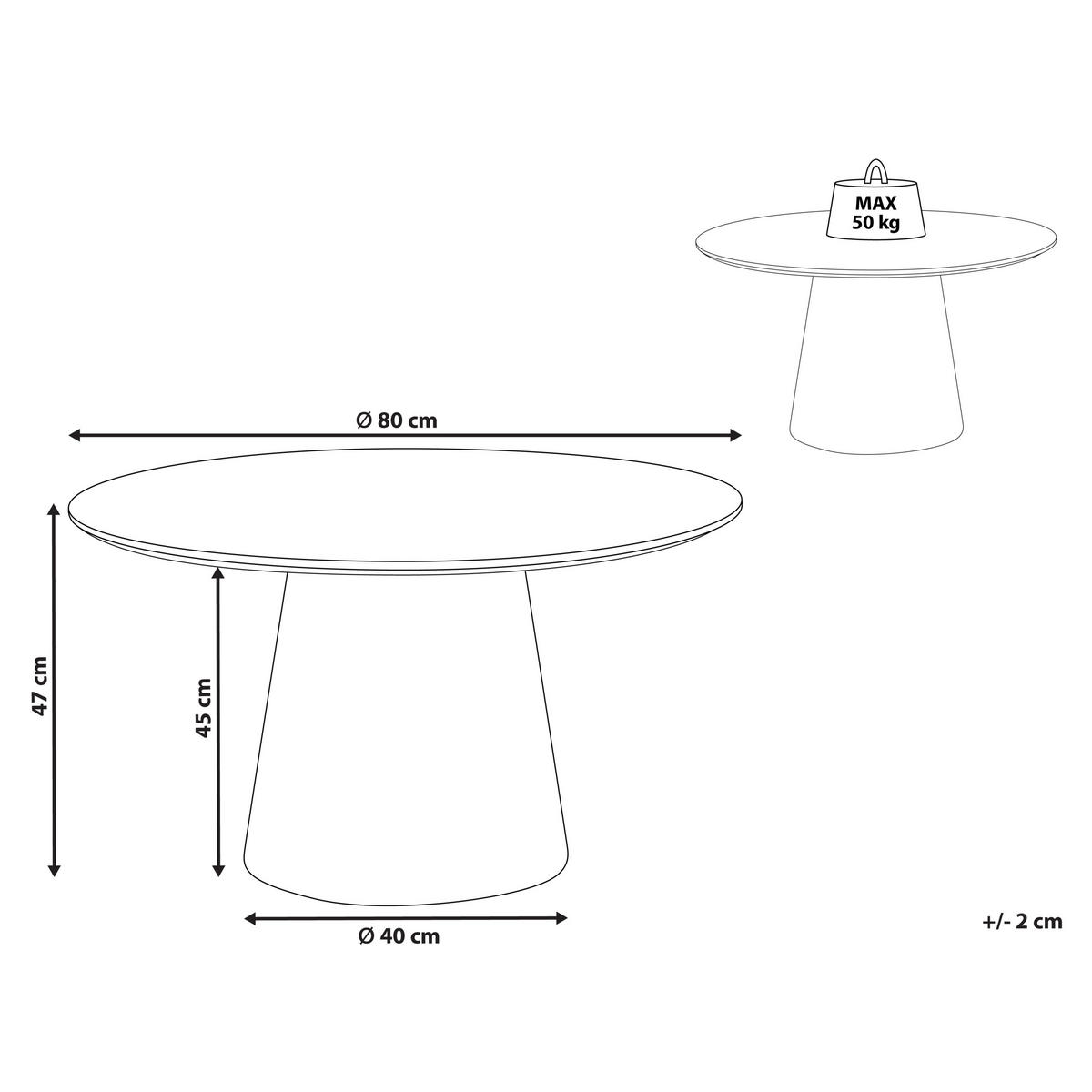 COUCHTISCH Schwarz Wando - Schwarz, Holzwerkstoff (80/80/47cm) - Beliani