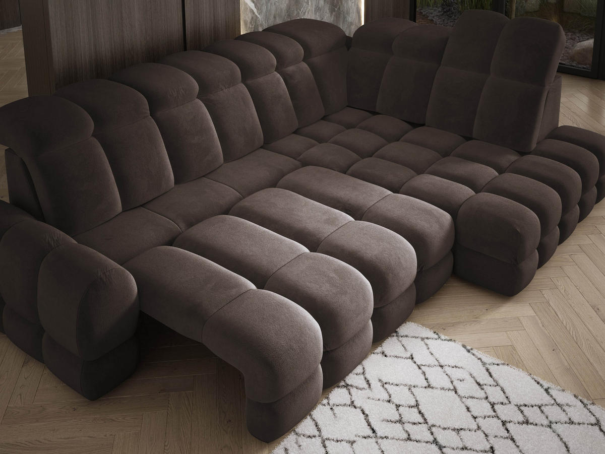ECKSOFA TOLLO Salvador-stoff L-form 302x217x105 cm grau - Hellgrau, Holz/Textil (217/302cm) - DomoHome